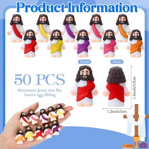 BEMEMO 50 PCS يسوع الصغير يرقى التماثيل التي يلعبها يسوع للاختباء والبحث عن حزب ديني للحزب الكنسي للمدرسة يوم الأحد. in Saudi Arabia