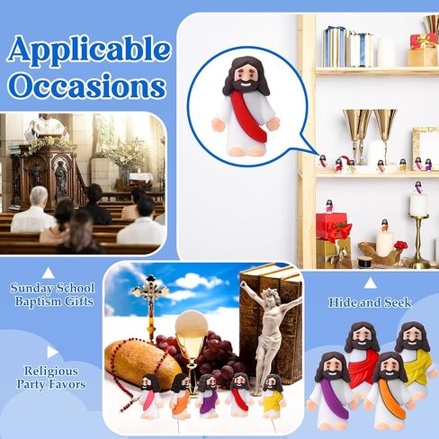 BEMEMO 50 PCS يسوع الصغير يرقى التماثيل التي يلعبها يسوع للاختباء والبحث عن حزب ديني للحزب الكنسي للمدرسة يوم الأحد. in Saudi Arabia