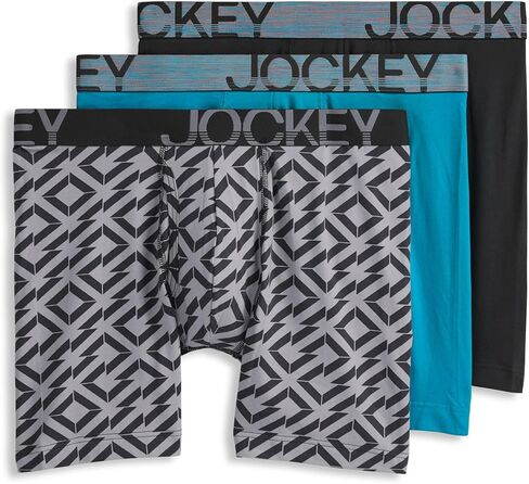 Jockey Men's Underwear ActiveStretch 7" Long Leg Boxer Brief - 3 Pack in Saudi Arabia