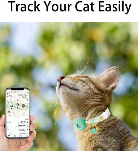 طوق القط المنفصل مع حامل الجوية ، وطوق هريرة مع حامل علامة Apple Air و Bell for Girl Boy Cats ، وعرضه 0.4 بوصة وخفيفة الوزن. (الفراولة الوردية) in Kuwait