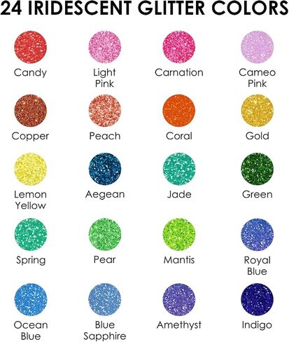 24 Glitter Metallic Markers, Medium Tip Glitter Acrylic Paint Markers, Quick-Drying Water-based Ink Glitter Pens for Adults, DIY Crafts Making in Kuwait