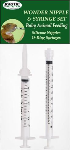 Wonder Nipple & Syringe Nursing Set - Small Animal Handfeeding Nursing Set - Great for Baby Squirrels, Rabbits, Racoons, Sugar Gliders, Hedgehogs, and Other Small Baby Mammals (Basic) in Saudi Arabia