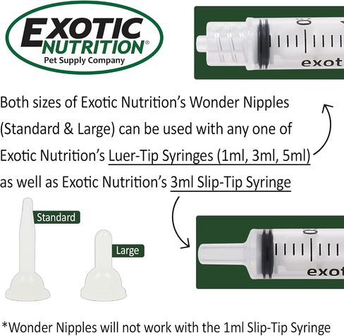 Wonder Nipple & Syringe Nursing Set - Small Animal Handfeeding Nursing Set - Great for Baby Squirrels, Rabbits, Racoons, Sugar Gliders, Hedgehogs, and Other Small Baby Mammals (Basic) in Saudi Arabia