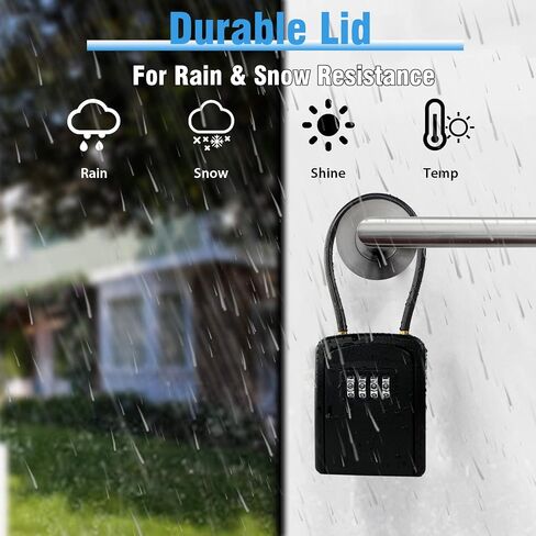 Key Lock Box,4-Digit Combination Key Safe Box,Resettable Code Security Key Storage Box with Removable Shackle for Indoor Outdoor Home, Office, Garage, School, Gym, Airbnb in Saudi Arabia