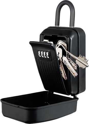 Key Lock Box,4-Digit Combination Key Safe Box,Resettable Code Security Key Storage Box with Removable Shackle for Indoor Outdoor Home, Office, Garage, School, Gym, Airbnb in Saudi Arabia