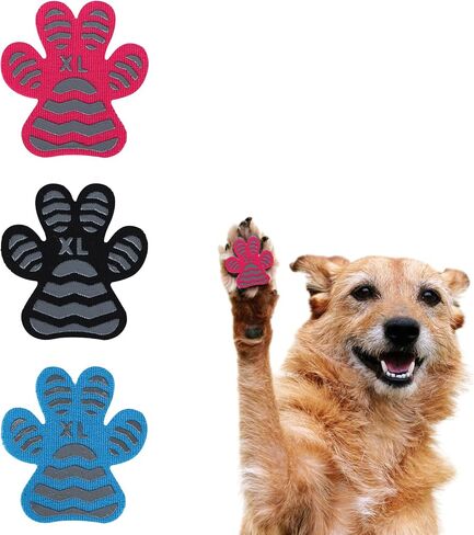 Dog Paw Protector Toe Grips for Senior Dogs Anti Slip Dog Paw Pads for Hot Pavement Whole Paws Pads for Dogs Traction Dog Boots & paw Protectors Stickers for Dogs feet (Black, XXL) 24pcs in Saudi Arabia