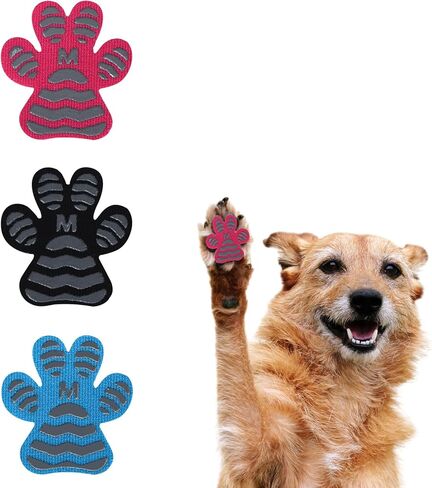 Dog Paw Protector Toe Grips for Senior Dogs Anti Slip Dog Paw Pads for Hot Pavement Whole Paws Pads for Dogs Traction Dog Boots & paw Protectors Stickers for Dogs feet (Black, XXL) 24pcs in Saudi Arabia