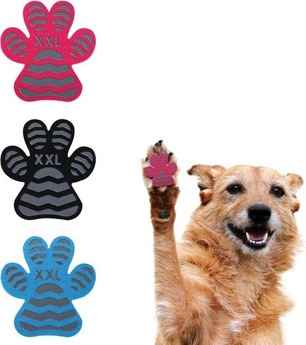 Dog Paw Protector Toe Grips for Senior Dogs Anti Slip Dog Paw Pads for Hot Pavement Whole Paws Pads for Dogs Traction Dog Boots & paw Protectors Stickers for Dogs feet (Black, XXL) 24pcs in Saudi Arabia