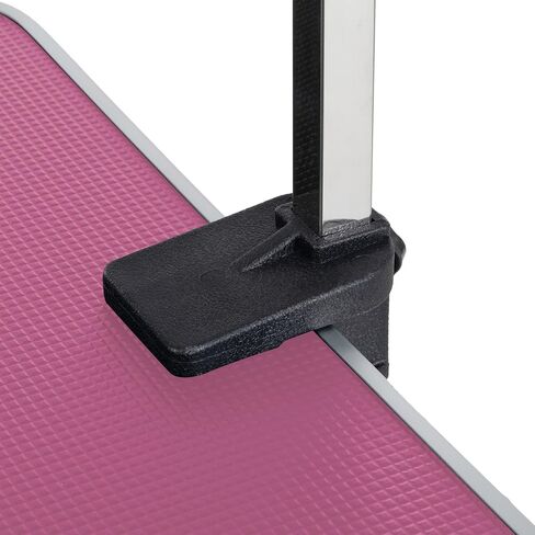 42" Folding Dog Pet Grooming Table Stainless Steel Frame Rubber Mat on Board with Adjustable Arm and Clamps pet Dog Cat Grooming Table (Pink Color) in Saudi Arabia