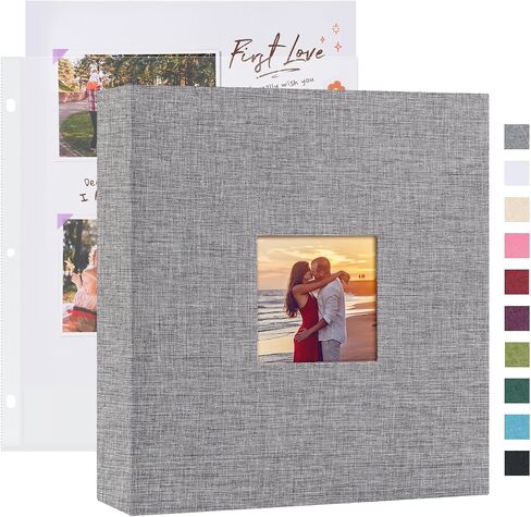 Mublalbum 8.5x11 inch diy scrapbook ألبوم صور مع 40 أكمام بلاستيكية 80 صفحة حماة من أعلى الحمل ، وغطاء من الكتان 3 طاردات لسفر حفل زفاف الطفل ومشاريع DIY (الوردي) in Kuwait