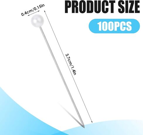 100PCS Corsage Pins Faux Pearl Pins Map Pin Fixed Sewing Pin Sewing Marker Needle for Crafting Maker Jewelry DIY Craft Wedding Flower Decorations (1.4× 0.15 Inches)(White) in Saudi Arabia
