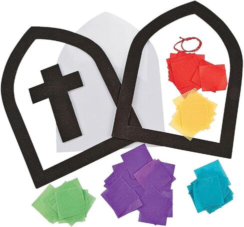 Cross Stained Glass Window Tissue Ck - Crafts for Kids and Fun Home Activities in Saudi Arabia