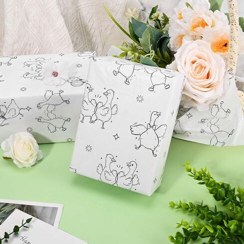 Sanixin 100 Sheets Goose Tissue Paper Black White Goose Gift Paper for Diy Crafts Birthday Wedding Devin in Saudi Arabia
