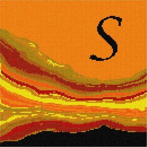 Pepita Needlepoint Canvas: Letter S Agate Mars, 10" x 10"