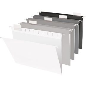 مجلدات الملفات العلامة التجارية للعلامة التجارية Office Depot® ، 1/5 مقطوعة ، حجم الحروف ، ألوان متنوعة من الرمادي ، حزمة من 25 مجلد