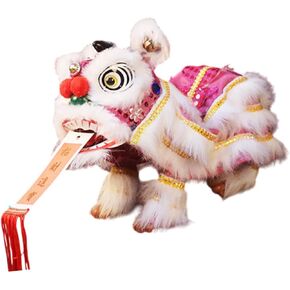 Hand String Puppet with Rod Chinese New Year Decoration Souvenir Handmade Puppet for Chinese New Year Multicultural Projects, Yellow Red