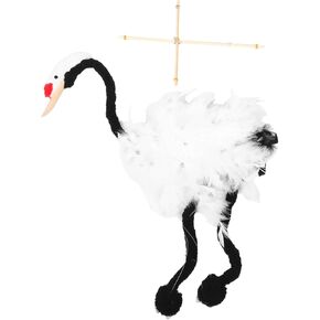 Unique Crane Marionette Toy Wooden Puppet with Strings for Interactive Play and Teaching Fun Creative Design for Imaginative Learning