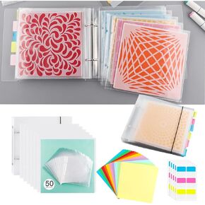 111 Pages1Sets 6x6 Cookie Stencil Storage Binder Die Cut and Stamp Storage Folder Baking Stencil Organizer Scrapbooking Cutting Dies Stencil Storage Book Collections Case Organizer (Blue)