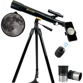 SpectrumOI Telescope for Kids, Telescope for Adults Astronomy Gifts, Telescope for Kids 8-12 - Premium Refractor Telescope 70mm Aperture with Carry Bag and Phone Holder