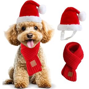 Adjustable 3D Christmas Santa Hat for Dogs Cats (Largel)