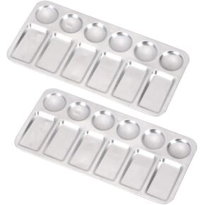 ARTIBETTER 2pcs Aluminum Paint Tray Board Pigment Mixing Palette for Watercolor Acrylic Oil Painting Supplies Lightweight Reusable Easy to Clean for Artists Students