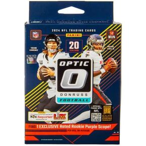 2024 Panini Donruss Optic NFL Football Trading Cards Hanger Box (Purple Scope) (20 Cards)