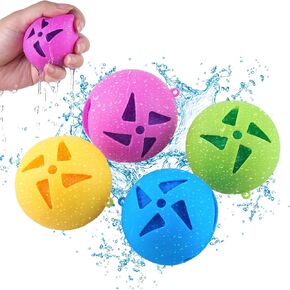 Reusable Water Balloons, Soft Silicone Sponge Water Balls Water Games for Kids Outside, Refillable Water Ball Toys for Pool Beach Park Backyard Games