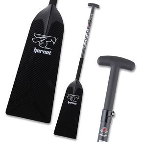 مجداف قارب التنين للرياضات المائية - أسود لامع - مجداف قارب التنين من ألياف الكربون قابل للتعديل - معتمد من IDBF - ملحقات قارب التنين in Kuwait