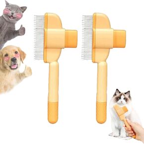 Zen Brush for Cats, Zenbrush Cat Comb, Self Cleaning Pet Comb Grooming Brush, Catdogcomb Pet Grooming for Massaging and Cleaning Shedding Hair (Mix)
