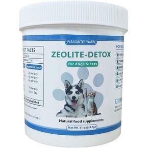 Natural Zeolite Detox Powder for Dogs & Cats – Digestive Health Support, Immune Booster, Toxin Removal – Easy-Mix 11oz Pet Supplement