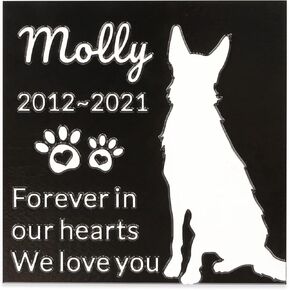Pet Memorial Stone Plaque Pet Headstone,Customize Indoor/Outdoor Garden Plaque Grave Markers with Pet Name,Personalized Cat Dog Memorial Plaques,Loss of Pet Sympathy Gift-Acrylic Material