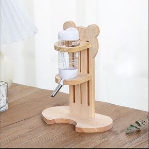 زجاجة ماء الهامستر مع قاعدة حاويات طعام خشبية للحيوانات الصغيرة الهامستر القزمي (بيضاء ، 80 مل (2.7 أوقية)) in Kuwait