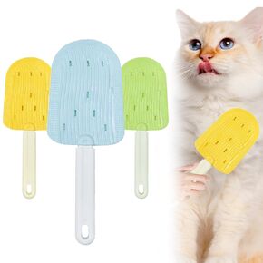 Cat Tongue Comb, Pet Grooming Brush for Cats Shedding Cat Brush for Long Haired Cats, Pet Ice Cream Removal Comb, Shedding and Combing, Easily Removes Fur Reducing Hairballs (Blue+Green)