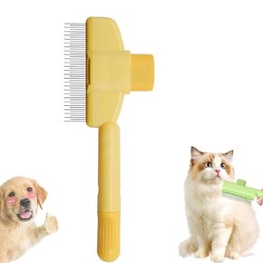 Zen Brush for Cats, Zenbrush Cat Comb, Self Cleaning Pet Flea Comb, Cat Dog Pet Grooming for Massaging and Cleaning Hairs (Green)