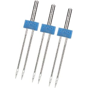 Sewing Machine Stitches, Twin Needles 3Pcs Convinient Stainless Steel for Sewing Accessories for Decorative Threads(Double Needle 3MM-3 pcs/Bag)