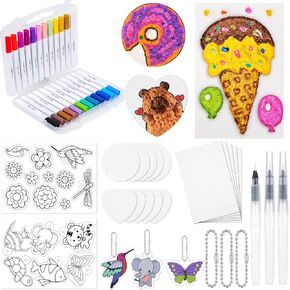 Hysagtek Magic Foam Texture Painting Kit, 59Pcs Magic Puffy Paint 3D Drawing Canvas Sponge DIY Puffy Popcorn Drawing Texture Painting Kit Art Supplies