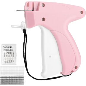Stitch Gun for Clothes Quick Clothing Fixer & Tagging Gun with 6 Needles & 1000 Black+1000 White Fasteners, Handheld Sewing Tool for Instant Repairs, Quilting, Retail Price Tags No Thread Needed Pink