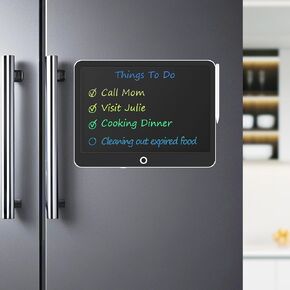 Magnetic Whiteboard for Fridge, LCD Digital Reusable Grocery List Magnet Pad, Magnetic to Do List Notepads for Refrigerator - Includes Fine-tip Stylus Pen & Instant Erase, 12 Inches (Colorful)