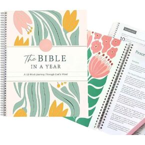 The Bible in a Year A 52-Week Study Through Gods Word Spiral Bible Study Guide 52-Week Women's Bible Study Plan（A4 Size）A Gift for Christians