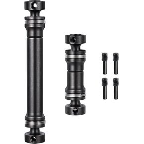2PCS Steel 1144 Drive Shafts Center CVD Driveshaft Metal Front + Rear Drive Shaft RC Car Spline Drive Shafts for Tra-xxas 1/16 E Revo Summit RC Crawler Car (Black)