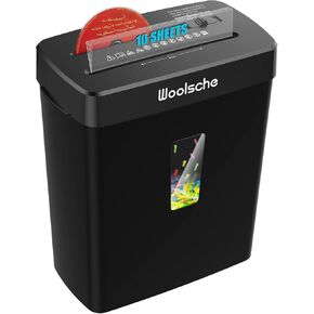 Woolsche Paper Paper Shredder - قطع متقاطع من 5 صفوف مع سلة 2.38 جالون - مستوى الأمان P -4 - تصميم 4 وضع - بطاقة ائتمان - متينة وسريعة ومربى لمكتب المنزل