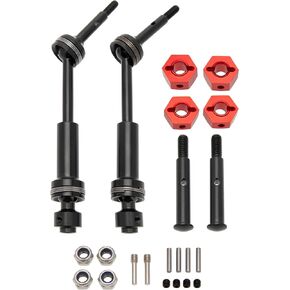 MEUS RACING Steel Front Rear Drive Shaft CVD Driveshaft Kit ONLY for Traxxas New Slash/Hoss/Jato/Rustler 4X4 with 9080 Extreme Heavy Duty Upgrade Kit