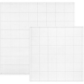 Briartw 2-Pack Low Tack Sticky Mats with Grid for Stamping - 6.25x6.25" & 8.25x8.25" Clear Photopolymer Craft Mats - Set for Stenciling, Ink Blending, Layered Cardmaking