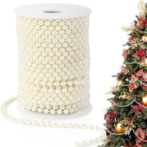 حبات اللؤلؤ ، 6 مم من عاجي ، سلسلة من اللؤلؤ 82 قدم جاللاند لؤلؤة لؤلؤة الشجرة عيد الميلاد حبات حبلا الخزان لفة للحرف اليدوية المركزية الزفاف حفل زفاف شجرة عيد الميلاد شجرة الشجرة in Kuwait