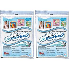 Warm Company Steam-A-Seam Lite 2 Double Stick Fusible Web 9 x 12 Inches 5 Sheets each (2 Pack)
