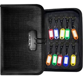 20 Position Key Organizer with Combination Lock, Waterproof Fireproof Key Storage Case, Key Holder Box for Rental Management Real Estate Sales Hotel Executives