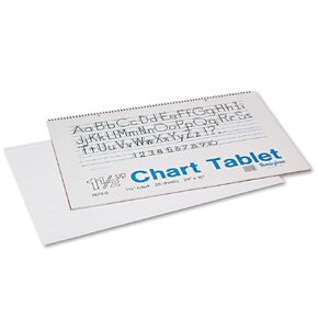 Pacon 74720 Chart Tablets w/Manuscript Cover, Ruled, 24 x 16, White, 25 Sheets