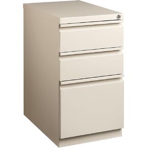 Staples 375798 3-Drawer Mobile Pedestal File Cabinet Putty (20-Inch)