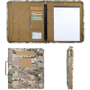 Tactical Notebook Organizer, Tactical Padfolio Portfolio Binder, Military Notebook Cover A4, Tactical 3 Ring Binder with Zipper and A4 Paper, Tactical Padfolio Organizer, 13.8×12Inch