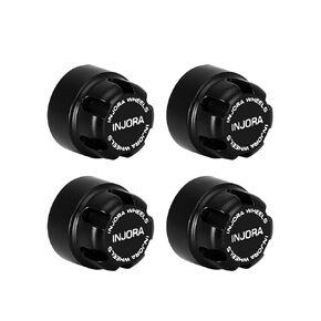 INJORA M2 Wheel Lock Nuts with Aluminum Cap for 1/24 RC Crawlers Upgrade(Red)